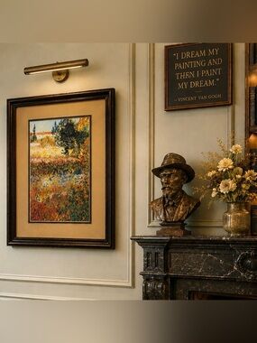 Original Vintage Fine Art Vincent van Gogh Framed Print Flower Flowering Garden